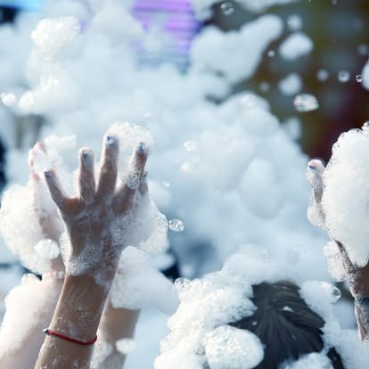Kids at foam party in Maryland